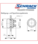 Buton selector 1-0-2 fara revenire albastru