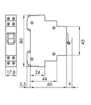 Comutator de comanda modular, 0-1, 3ND + 1NI, 16A