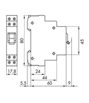 Comutator modular 0-1, 1NO, 16A