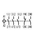 Contactor 3 poli, CUBICO Clasic, 11kW, 25A, 1ND+1NI, 24Vc.a.