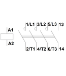 Contactor 3 poli, CUBICO Mini, 2,2kW, 6A, 1ND,24Vc.c.