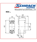 Contactor modular (2UH) 25A, 4NI, 24Vca&cc