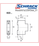 Contactor modular 25A 1ND+1NI 230V AC