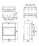 Contor de kWh, 2 cond. mas. dir. 65 A, MID, 2 tarife, M-BUS