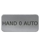 Eticheta 17,5x28mm, aluminiu, snap-in, "HAND 0 AUTO"