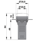 Lampa de semnalizare cu LED, monobloc, 230V-AC/DC, alb