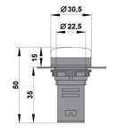 Lampa de semnalizare cu LED, monobloc, 24V-AC/DC, alb