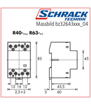 Modular contactor 40A 3NO 1NC 230VAC width 3 modules