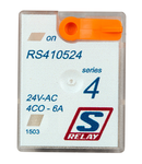 Releu miniatura RS, 4CC, 6A, Ub=24VAC, 14 pini