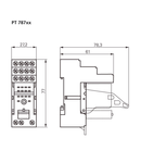 Soclu releu cu borne dispuse logic releu PT5, 14p, 6A