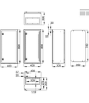 Cofret metal o usa IP65 800x400x300 mm