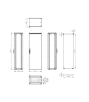 Dulap inseriabil 1 usa IP55 H=1800 L=600 A=400 mm