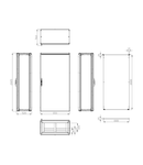 Dulap inseriabil 1 usa IP55 H=2000 L=1000 A=500 mm