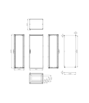 Dulap inseriabil 1 usa IP55 H=2000 L=800 A=600 mm