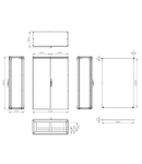 Dulap inseriabil 2 usa IP54 H=1800 L=1200 A=500 mm