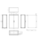 Dulap inseriabil 2 usa IP54 H=1800 L=1200 A=600 mm