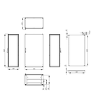 Dulap inseriabil cu 1 usa IP55 I=1800 L=1000 A=600 mm