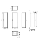 Dulap inseriabil cu 1 usa IP55 I=1800 L=600 A=500 mm