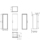 Dulap inseriabil cu 1 usa IP55 I=1800 L=600 A=600 mm