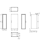 Dulap inseriabil cu 1 usa IP55 I=1800 L=800 A=500 mm