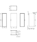 Dulap inseriabil cu 1 usa IP55 I=1800 L=800 A=600 mm