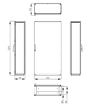 Dulap inseriabil cu 1 usa IP55 I=2000 L=1000 A=400 mm