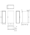 Dulap inseriabil cu 1 usa IP55 I=2000 L=1000 A=600 mm