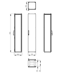 Dulap inseriabil cu 1 usa IP55 I=2000 L=400 A=400 mm