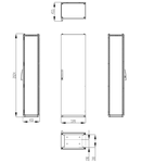 Dulap inseriabil cu 1 usa IP55 I=2000 L=600 A=400 mm