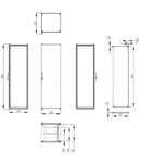 Dulap inseriabil cu 1 usa IP55 I=2000 L=600 A=600 mm