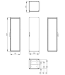 Dulap inseriabil cu 1 usa IP55 I=2000 L=600 A=600 mm