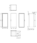 Dulap inseriabil cu 1 usa IP55 I=2000 L=800 A=800 mm