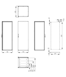 Dulap inseriabil cu 1 usa IP55 I=2200 L=800 A=800 mm