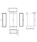 Dulap inseriabil cu 2 usi IP55 I=1800 L=1000 A=500 mm