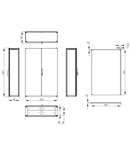 Dulap inseriabil cu 2 usi IP55 I=1800 L=1200 A=400 mm