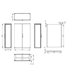 Dulap inseriabil cu 2 usi IP55 I=1800 L=1200 A=500 mm