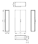 Dulap inseriabil cu 2 usi IP55 I=2000 L=1000 A=400 mm