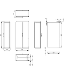 Dulap inseriabil cu 2 usi IP55 I=2000 L=1000 A=500 mm