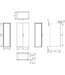 Dulap inseriabil cu 2 usi IP55 I=2000 L=1000 A=600 mm