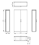 Dulap inseriabil cu 2 usi IP55 I=2000 L=1200 A=400 mm