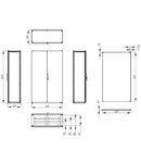 Dulap inseriabil cu 2 usi IP55 I=2000 L=1200 A=500 mm