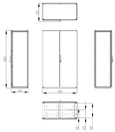 Dulap inseriabil cu 2 usi IP55 I=2000 L=1200 A=600 mm