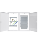 Media combi-enclosure frame and doors, horizontal 3-rows