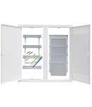 Media combi-enclosure frame and doors, horizontal 4-rows