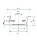 Sina din aluminiu N157, 2000x35x15mm (LxIxA)