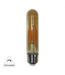 Bec decorativ " tub" auriu cu LED COG dimabil 6W (≈60w) lumina calda 600lm L 225mm