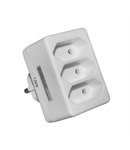 Adaptor cu 3 prize bipolare tip "A" de la 1 schuko la 3 bipolare - tip "A"