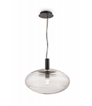 Corp de iluminat susendat Perlas - H(min) 390mm, H(max) 1365mm, ⌀ 430mm , Transparent, 1 X E27 (60W), Metal, Glass, IP20, 4.6kg