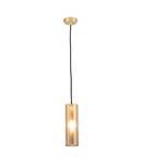 Corp de iluminat susendat Gioia - H(min) 1000mm, H(max) 1780mm, ⌀ 80mm , Gold, 1 X E14 (40W), Metal, Glass, IP20, 0.6kg