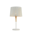 Veioza Lantern - H(min) 620mm, H(max) 620mm, ⌀ 350mm , White, 1 X E27 (40W), Metal and Wood, Organza, IP20, 2.7kg